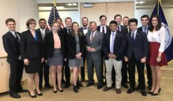 Photo: Members of the Nuclear Engineering Student Delegation meet with NRC Commissioner David Wright in Washington, D.C.