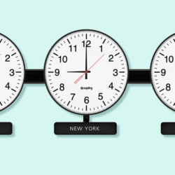 Clock representing New York time zone